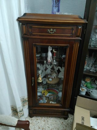 Vitrina de madera y cristal
