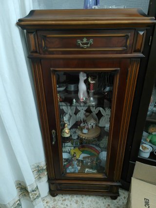 Vitrina de madera y cristal