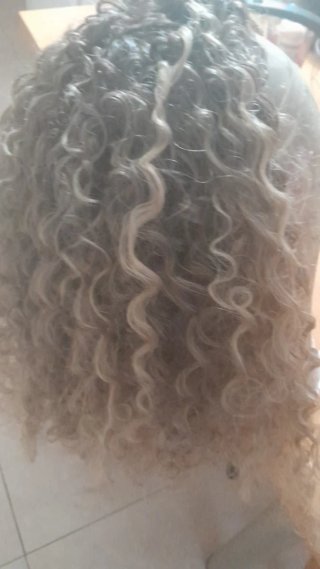Peluca rizada Lacefront multicolor