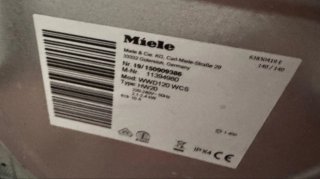 LAVADORA MIELE DE 8 KILOS EN BLANCO