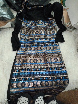 Vestido fiesta palabra de honor lentejuelas