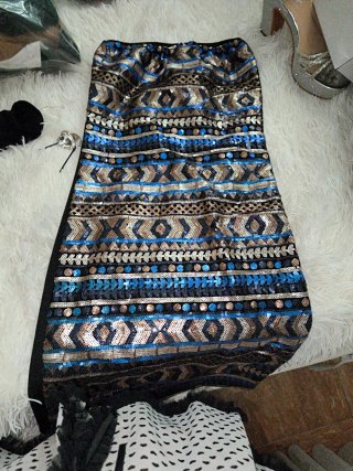 Vestido fiesta palabra de honor lentejuelas