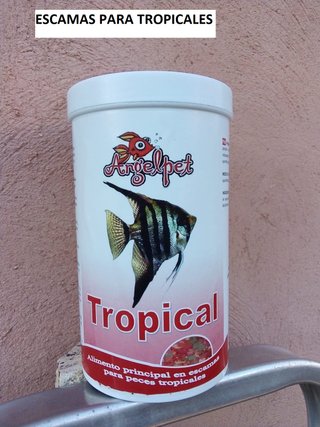 escamas tropical 1 litro acuario pecera tarro