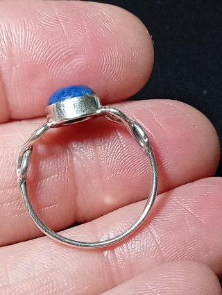 Anillo Plata Ley Piedra lapizlazuli