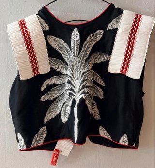 Conjunto Panambi Negro Estampado Palmeras