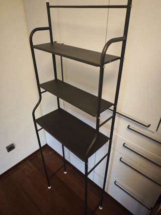 Estantería negra metálica 4 baldas