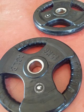 8 Discos Olímpicos 15 kg Fitness Tech