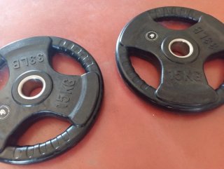 8 Discos Olímpicos 15 kg Fitness Tech