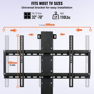 Soporte de TV Elevador Motorizado Montaje Automático para Pantallas Planas LCD/LED/OLED Plasma de 66–152.4 cm Soporte de TV Eléctrico de Alta Resistencia Elevador de TV Motorizado