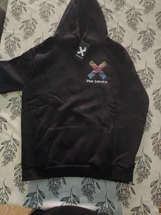 Sudadera Blue Banana Negra Sin Estrenar