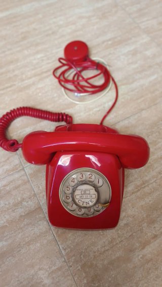 Teléfono antiguo Heraldo Antiguo Rojo