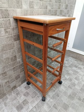 Frutero Verdulero Cocina Madera Cerámica Ruedas