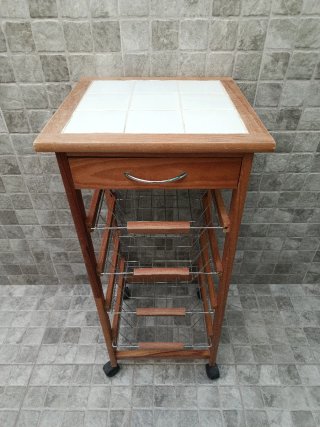 Frutero Verdulero Cocina Madera Cerámica Ruedas