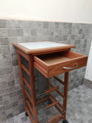 Frutero Verdulero Cocina Madera Cerámica Ruedas