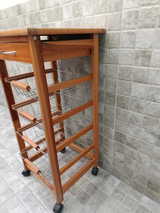 Frutero Verdulero Cocina Madera Cerámica Ruedas