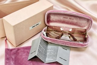Gafas Miu Miu Doradas Rosadas
