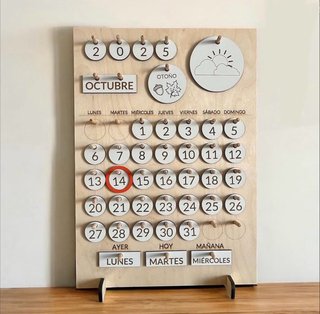 Calendario de Madera Educativo