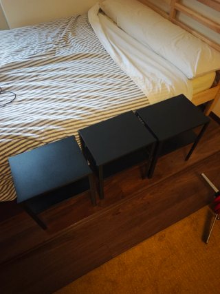 Pack 3 Mesitas Noche Ikea Negras - KNARREVIK