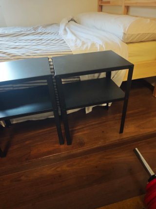 Pack 3 Mesitas Noche Ikea Negras - KNARREVIK