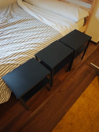 Pack 3 Mesitas Noche Ikea Negras - KNARREVIK