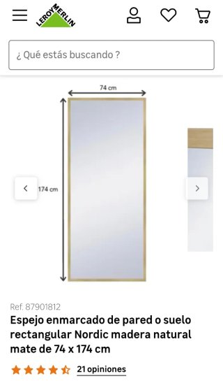 Espejo grande de madera y cristal