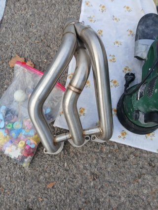 Colector escape moto 3 en 1 acero inoxidable