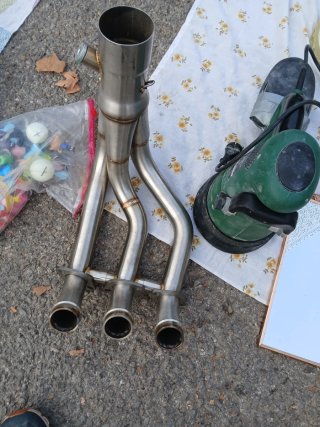 Colector escape moto 3 en 1 acero inoxidable