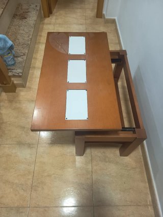 Mesa de centro elevable madera 80x45 cm