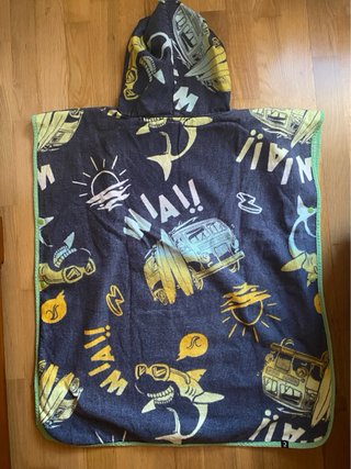 Poncho surf niño azul