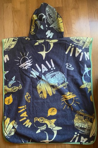 Poncho surf niño azul