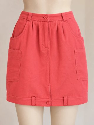Falda rosa con bolsillos