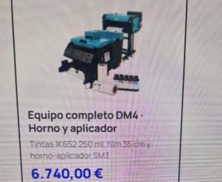 Impresora DTF funcionando. Oportunidad.