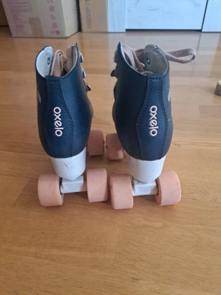 Patines Oxelo 4 Ruedas Azul Rosa