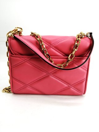 Borsa a spalla piccola Michael Kors Serena in pelle rosa