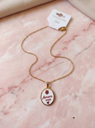 Collana Amore mio in acciaio dorato