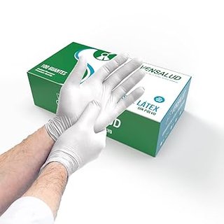 VENSALUD | Guantes de LÁTEX Desechables | Sin Polvo | Resistentes y Cómodos | Para Laboratorios, San