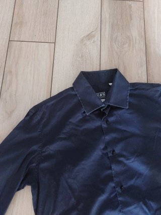 Camicia Cotton&Silk Slim Fit Blu Taglia L