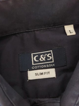 Camicia Cotton&Silk Slim Fit Blu Taglia L