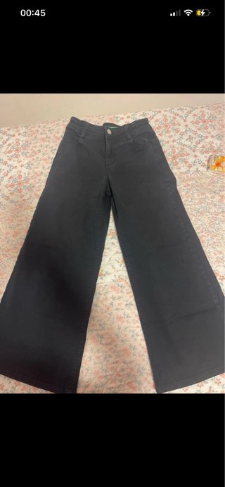 Calça Wide Leg Preta Criança 8 Anos
