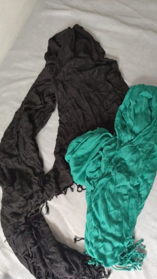 Lote 2 sciarpe foulard nero turchese