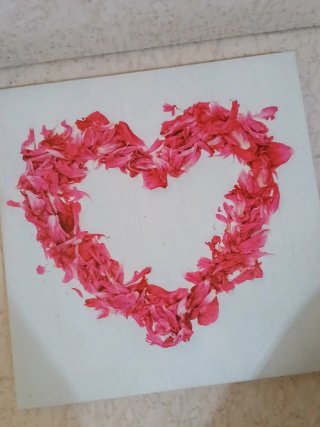 Cuadro Corazón Pétalos Rosas