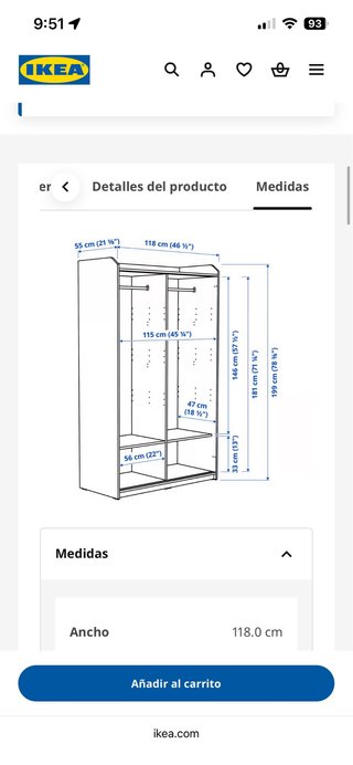 Armario HAUGA IKEA BLANCO