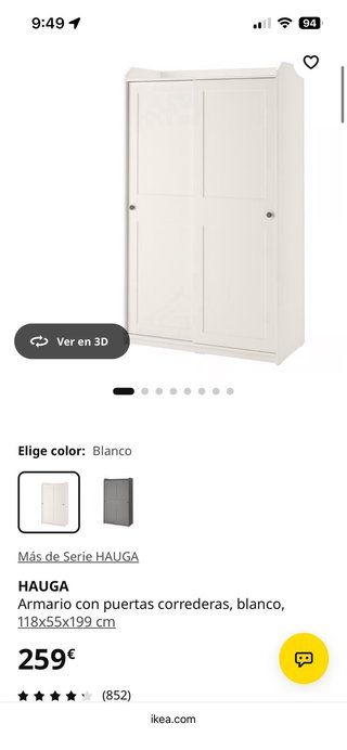 Armario HAUGA IKEA BLANCO