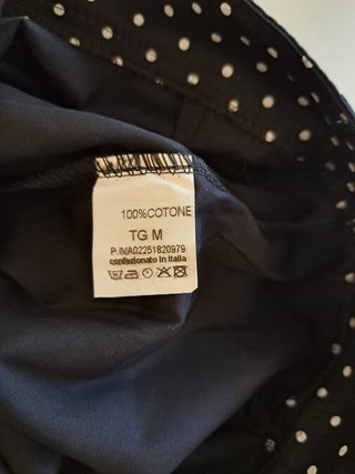 Pantaloncini donna blu pois bianchi cotone