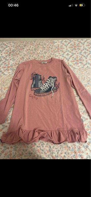 Camisola Criança 10 Anos Rosa Sapatilhas