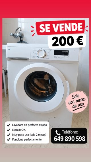 Lavadora OK. 200€ - solo se ha utilizado dos meses