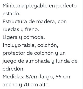 Minicuna blanca con ruedas