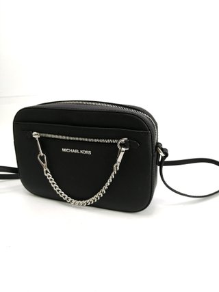 Borsa a tracolla Michael Kors Jet Set in pelle nera