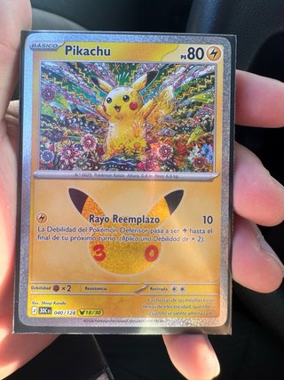 Pikachu 30 Aniversario Carta Pokémon