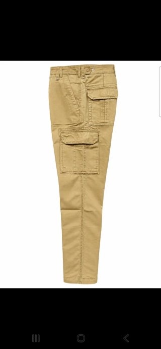 Pantaloni cargo uomo beige